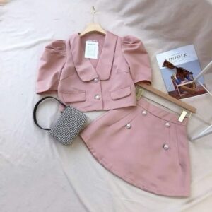Ensemble Élégant Rose Poudré Pour Fille