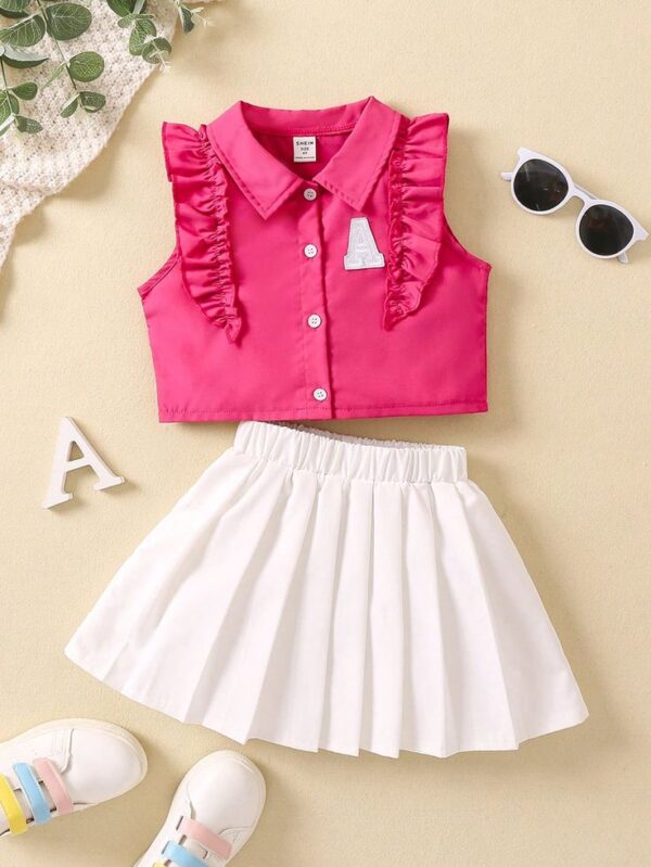 Ensemble Tendance Fuchsia & Blanc Pour Fille